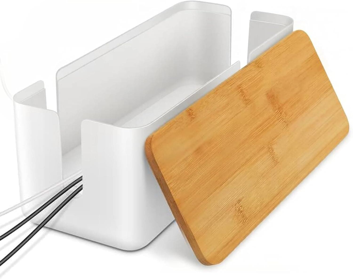 Firschoie Kabelmanagementbox mit Bambusdeckel